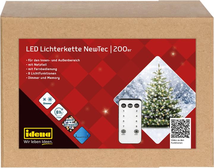 Produktbild Idena Lichterkette NewTec 200 LED warmweiss und weiss (27.90 m)