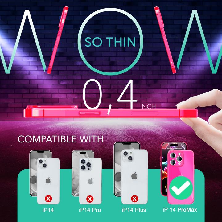 Produktbild Nalia Klar Transparente Neon Silikon Hülle (Apple iPhone 14 Pro Max)