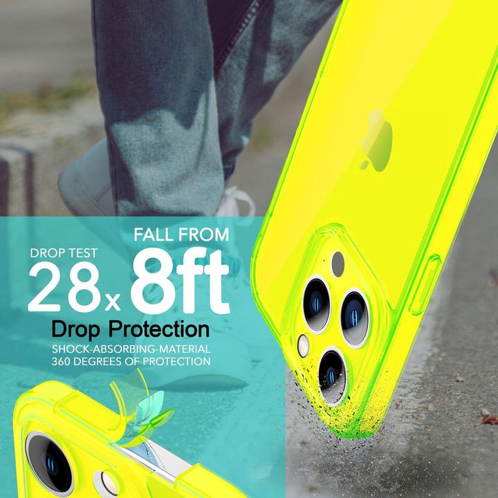 Actual product image Nalia Clear Transparent Neon Silicone Sleeve (Apple iPhone 14 Pro Max)