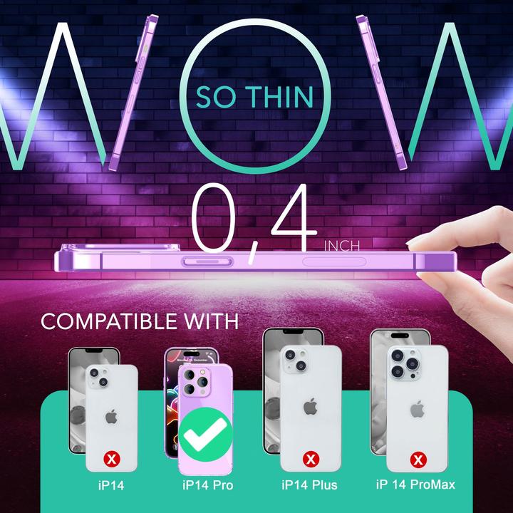 Produktbild Nalia Klar Transparente Neon Silikon Hülle (Apple iPhone 14 Pro)