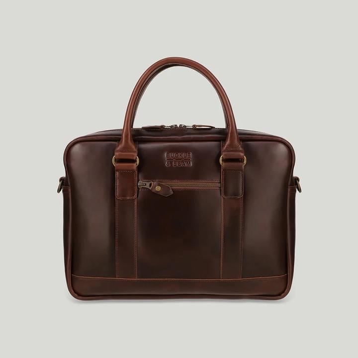 Actual product image Buckle & Seam Everett Briefcase Brown/Dots