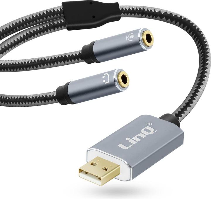 Actual product image LinQ USB / 2x 3.5mm jack adapter U3532 (3.5mm jack, 3.5mm jack)