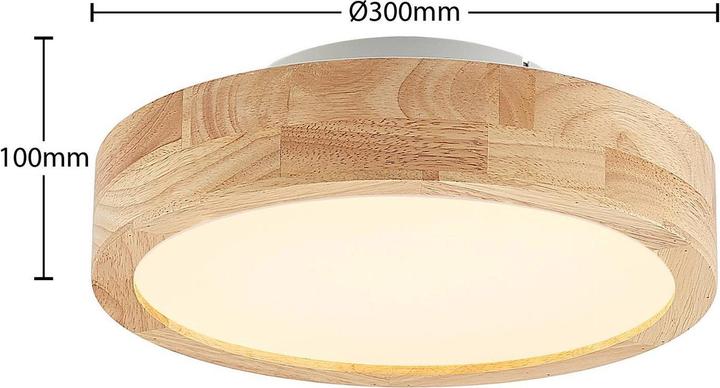 Actual product image Lindby Lanira LED Oak Ceiling Lamp, 30cm (1150 lm)