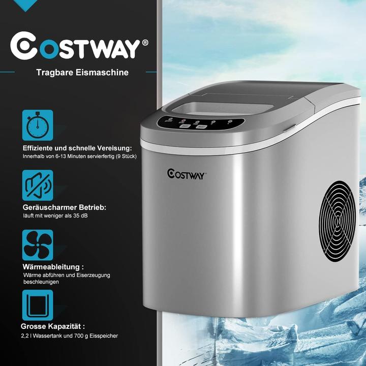 Actual product image Costway Ice cream maker 12Kg/24h, silver