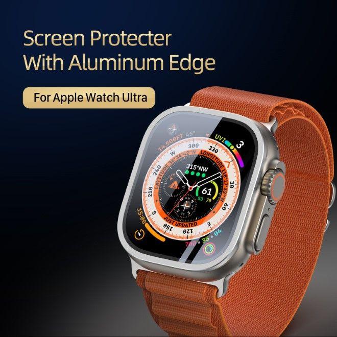 Image du produit Dux Ducis Flas Verre Trempé Avec Cadre En Aluminium Pour Apple Watch Ultra 49mm - Argent