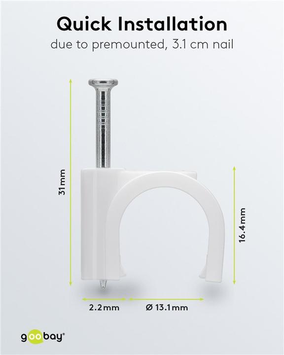 Actual product image Goobay Cable clamp, white max. cable diameter : 14.0 mm
