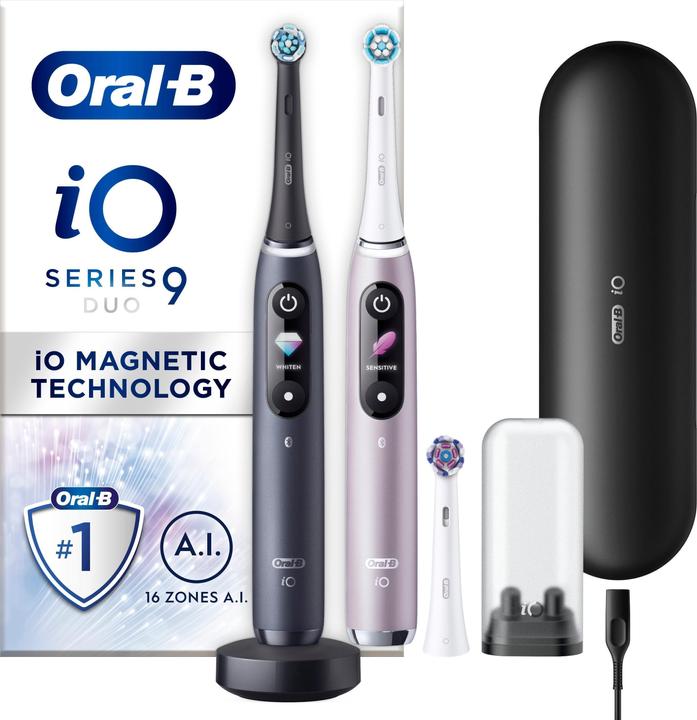 Productafbeelding Oral-B iO9 Duo Pack Black Onyx & Rose Quartz Electric Toothbrush (Oscillerende tandenborstel)
