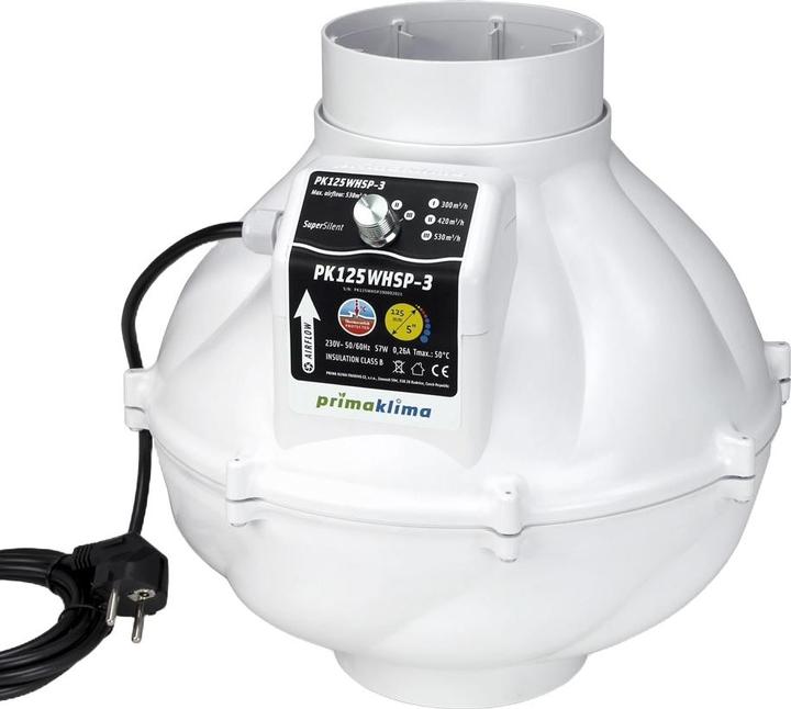 Prima Klima Rohrventilator PK125WHSP-3