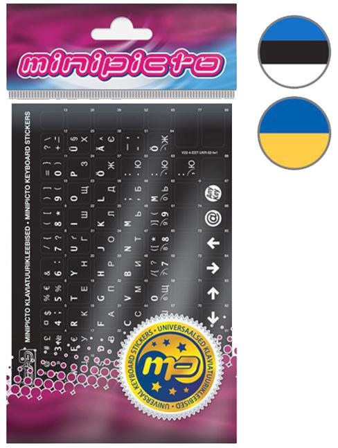 Image du produit Minipicto Autocollants pour clavier EST/UKR, noir/mat (KB-UNI-ESTUKR02TW-BL)