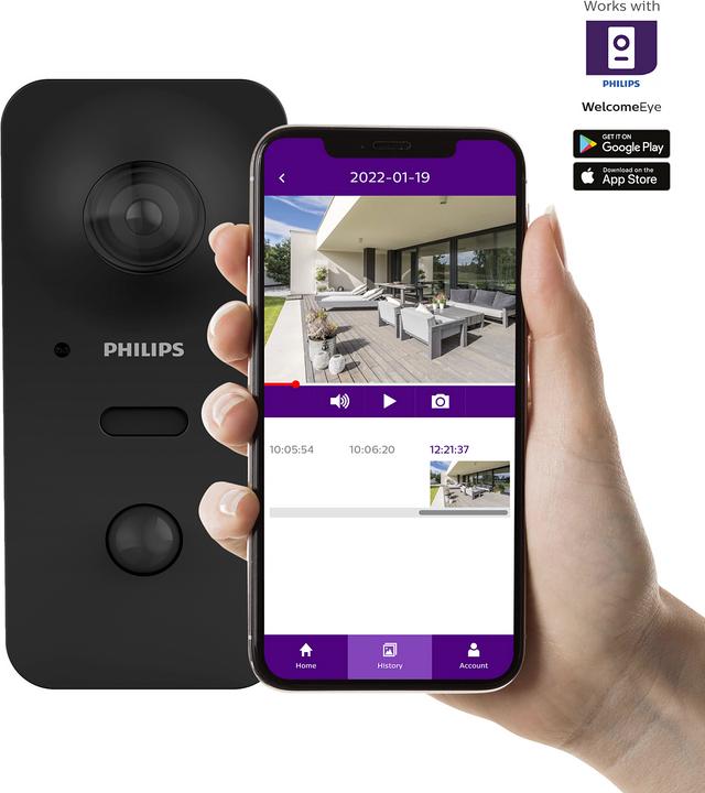 Actual product image Philips WelcomeEye View WiFi camera full HD 2K autotracking