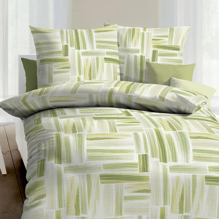 Produktbild Kaeppel Seersucker Bettwäsche Frame limone (Bettwäsche Set, 155x220 cm + 80x80 cm)