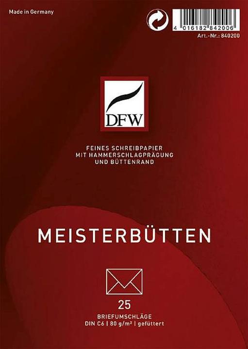 Produktbild Venceremos Briefumschlag C6 Meisterbütten 25 St (C6, 25 x)