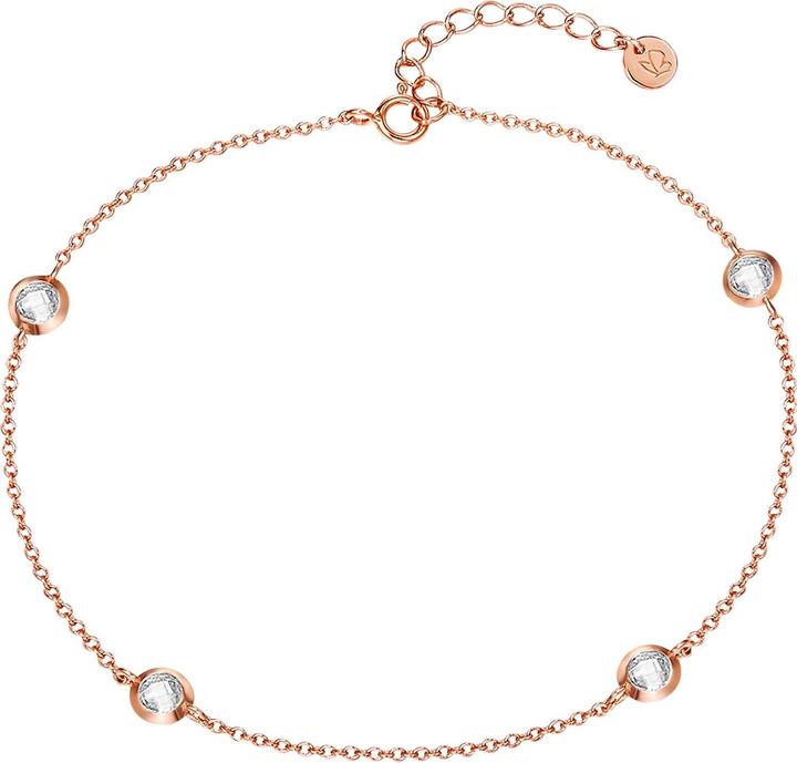 Actual product image Glanzstücke München Ladies sterling silver cubic zirconia rose gold 22.0 cm base chain + 3.0 cm extension - 23948 (925 silver, 22 cm)