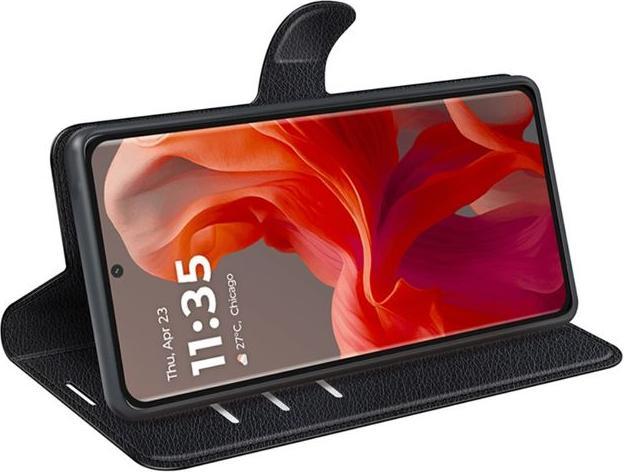 Actual product image MU Classic Litchi Leather Bookcover Series (Motorola Moto G85)