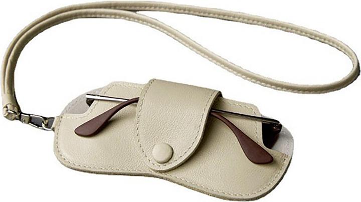 Only-Bags.Store Schickes Brillenetui aus Leder - weiches, strapazierfähiges Brillenetui mit Umhängeband für