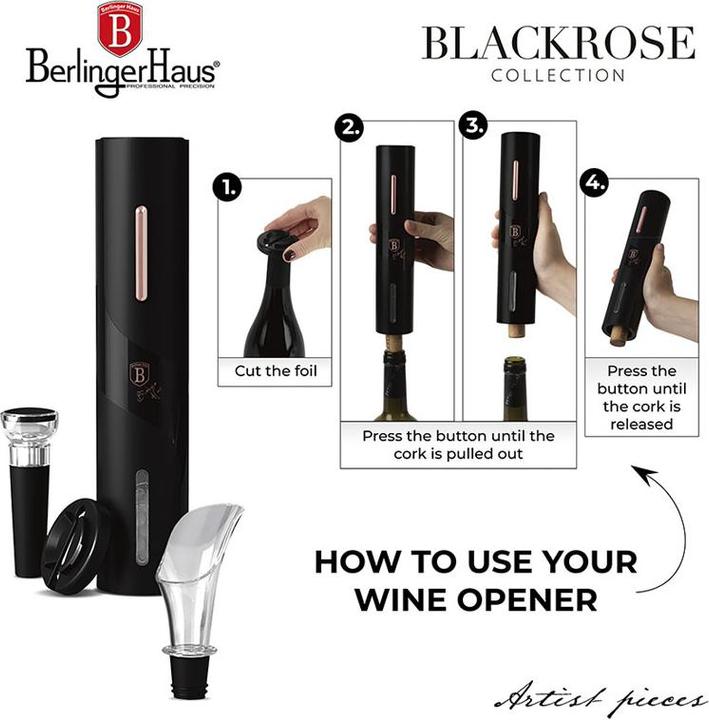 Immagine prodotto BerlingerHaus Set di apribottiglie per vino (Cavatappi elettrico)
