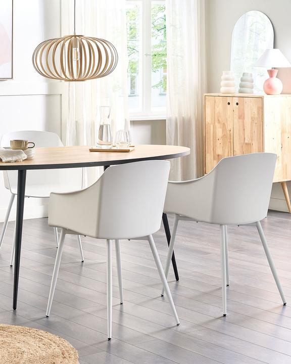 Actual product image Beliani Dining Chair Plastic White Set of 2 FONDA