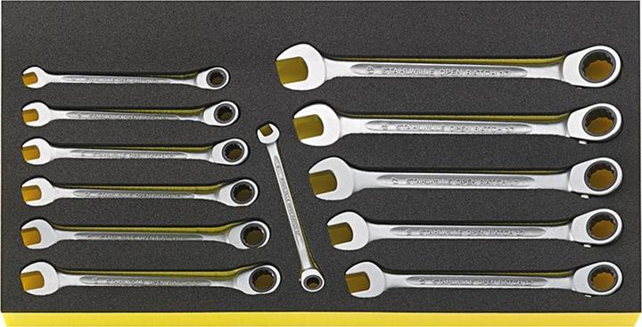 Actual product image Stahlwille TCS WT 17/12 Ratchet combination spanner OPEN-RATCH in TCS, 12 pieces