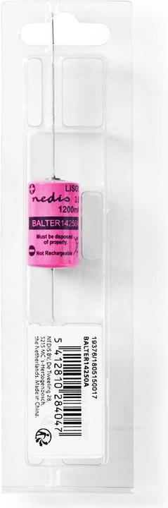 Immagine prodotto Nedis Batteria al litio cloruro di tionile ER14250 3,60 V Litio cloruro di tionile ER14250 1200 mAh (1 pz., 1/2 AA, 1200 mAh)