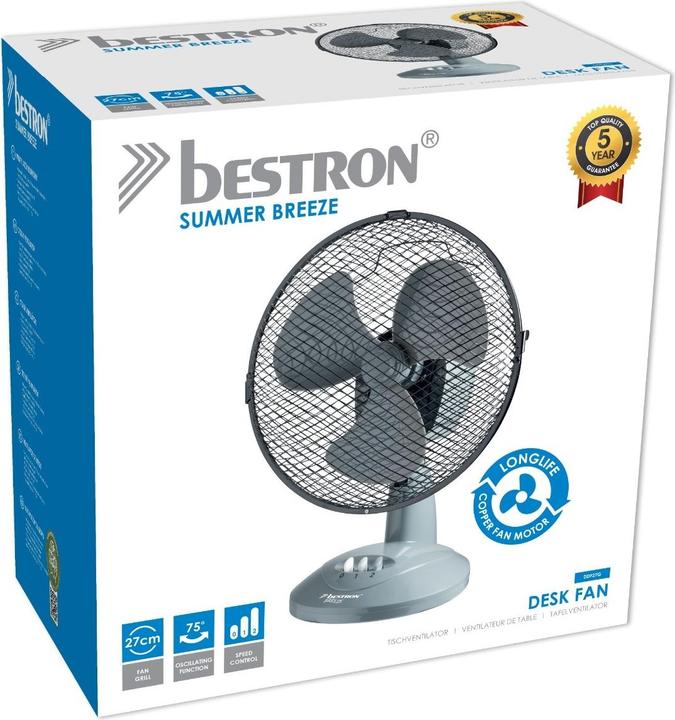 Actual product image Bestron Table fan 27cm, grey (50 dB)