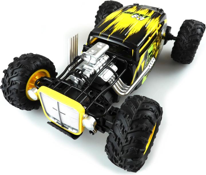 Actual product image Amewi Steampunk Hod Rod Dragster Electric Brushed On Road 4WD 1:16 RTR yellow (RTR Ready-to-Run)