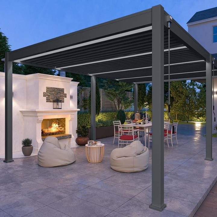 Produktbild Ventaris Pergola Deluxe Plus 4x6m mit Lamellendach Anthrazit (400 cm, 600 cm)