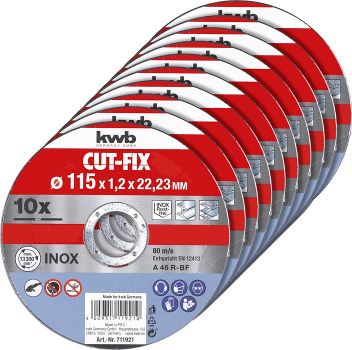 Produktbild kwb Dünntrennscheibenset 10-Teilig 115