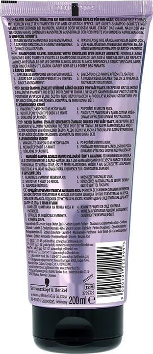 Produktbild Schwarzkopf Live Silver Shampoo (200 ml, Flüssiges Shampoo)