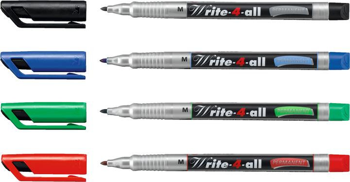 Produktbild STABILO Write-4-all (Rot, Blau, Schwarz, Grün, 1 mm, 4 x)