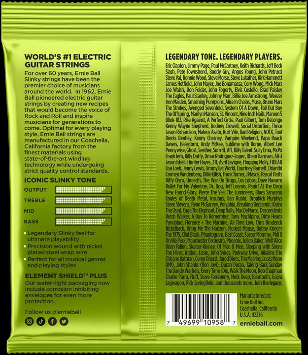 Image du produit Ernie Ball Jeu de cordes, Slinky Nickel 8-string, Regular 10-74 (8 x, Guitare électrique, 0.07")