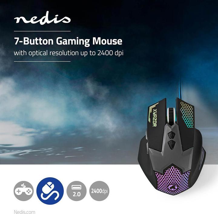 Actual product image Nedis Gaming Mouse GMWD200BK (Cable)