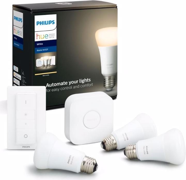 Produktbild Philips Hue White Starterset (E27, 9.50 W, 800 lm, 3 x)