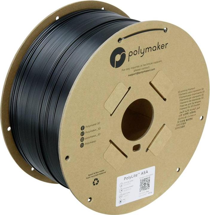 Immagine prodotto Polymaker PolyLite ASA Nero 1,75 mm 3.000 g (ASA, 1.75 mm, 3000 g, Nero)
