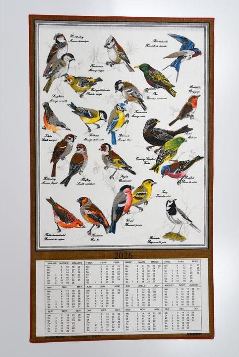 Doerig Vögel Reinleinen 2026 19.2694 DE/FR 40x70cm (40 x 70 cm, Französisch, Deutsch)