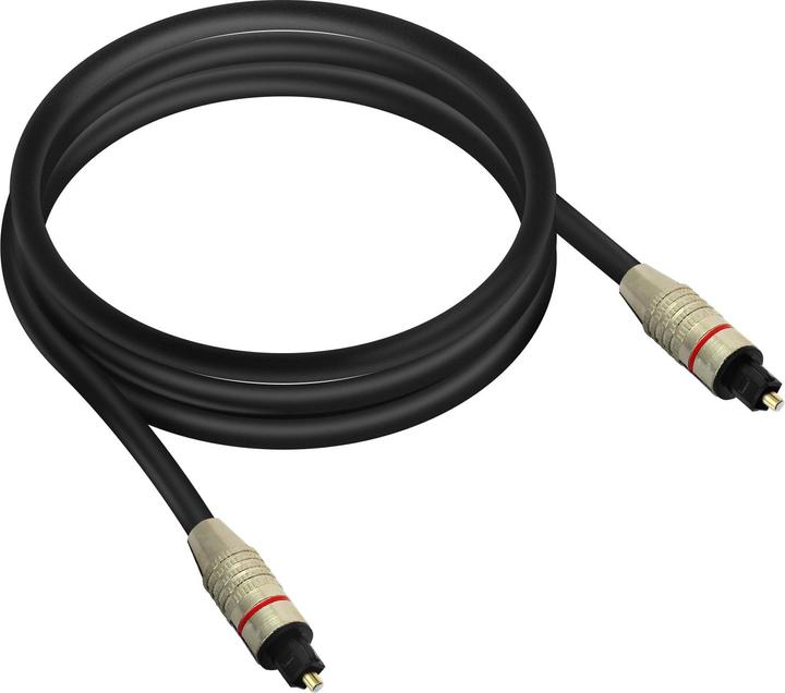 Actual product image LinQ Optical digital cable, 2m long, - Black (2 m, TOSLINK)