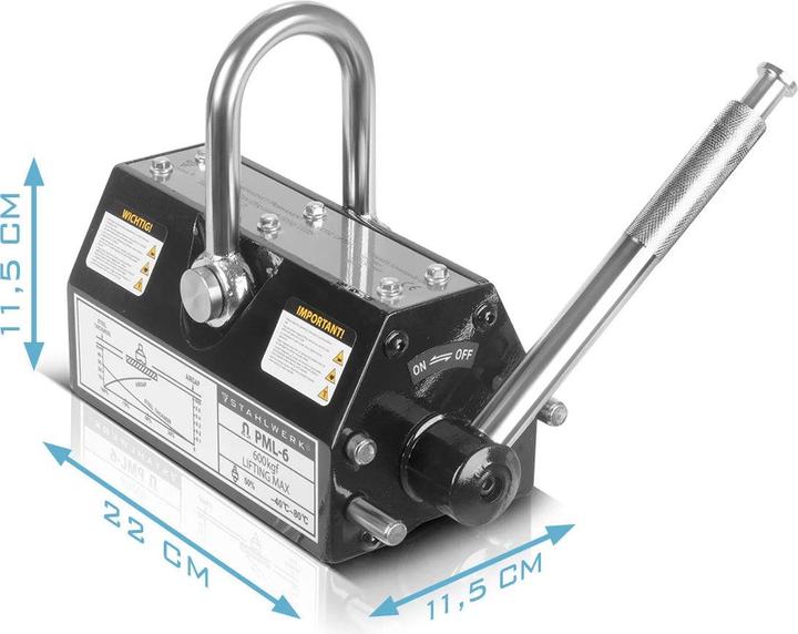 Actual product image Stahlwerk Lasthebemagnet mit 600 kg 1322 lbs Tragkraft 2100 kg 4629 lbs Zugkraft (1 x)