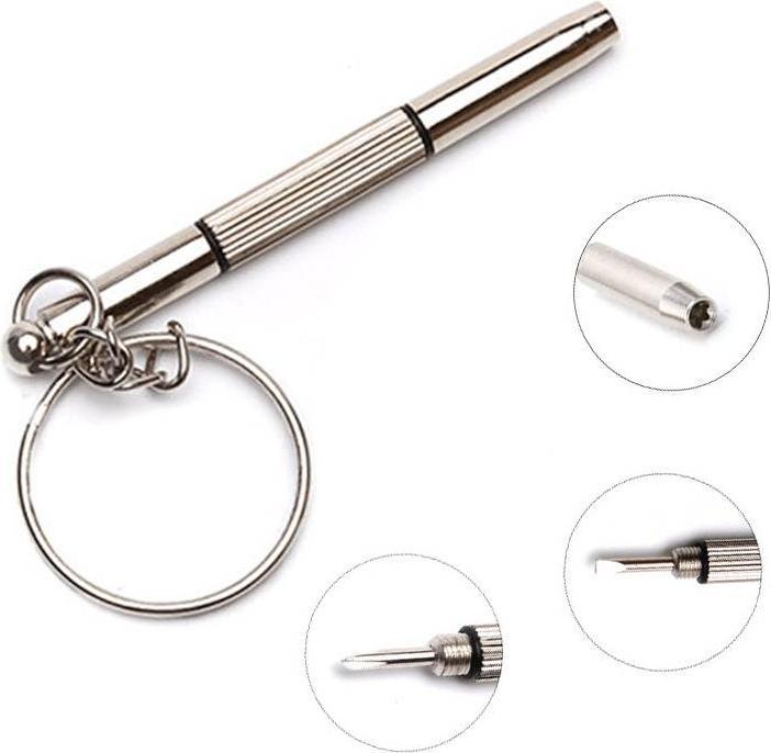 Immagine prodotto PhoneLook Porte-clés multifunzione 2 en 1 in alluminio con piastra e crociera (1 pz)