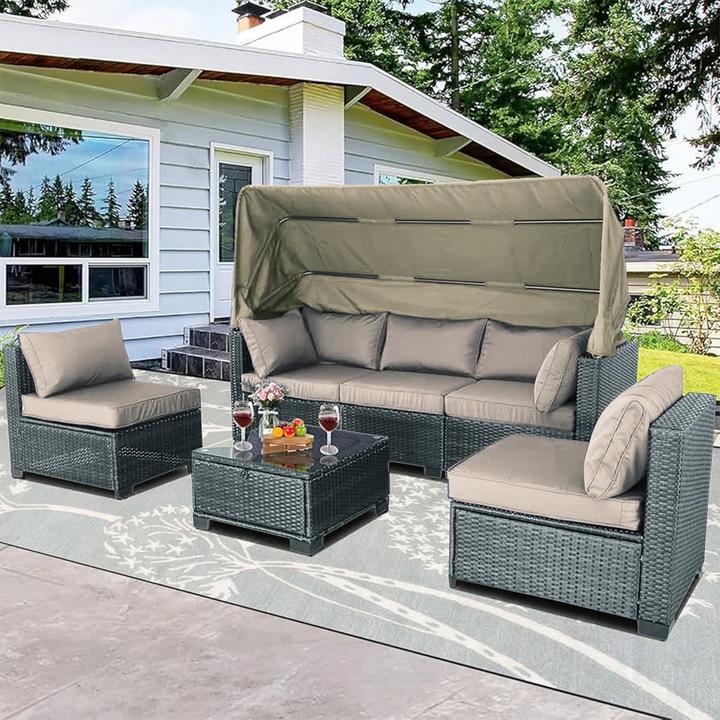 Produktbild HTI-Living Loungemöbel Grau/Beige 6-teiliges Set