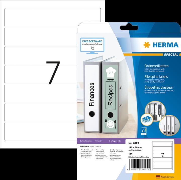 Produktbild HERMA Inkjet Ordneretiketten A4