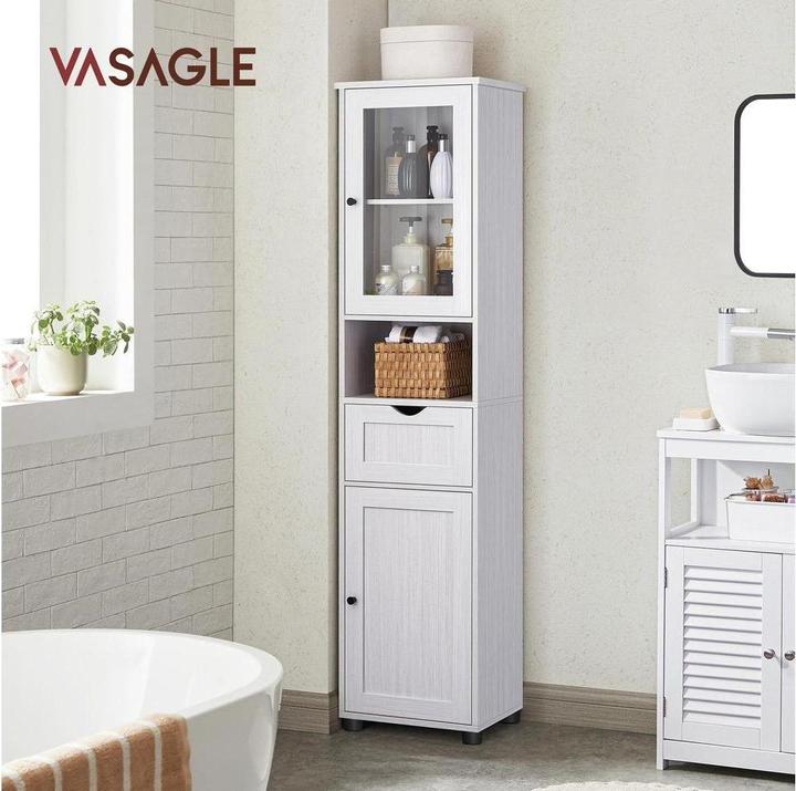 Actual product image Vasagle Bathroom cabinet white 40.0 x 30.0 x 165.0 cm (40 x 165 cm)