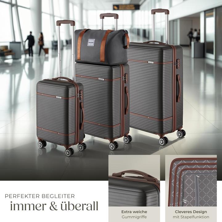 Immagine prodotto tectake Set di valigie da viaggio Madison, 13 pezzi, lucchetto TSA (92 l, M (50 - 90l))