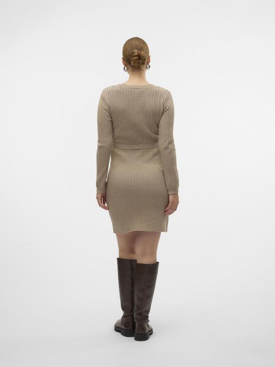 Produktbild Mamalicious Normal geschnitten Rundhals Gerippte Ärmelbündchen Ballonärmel Kurzes Kleid Strickkleid (L)