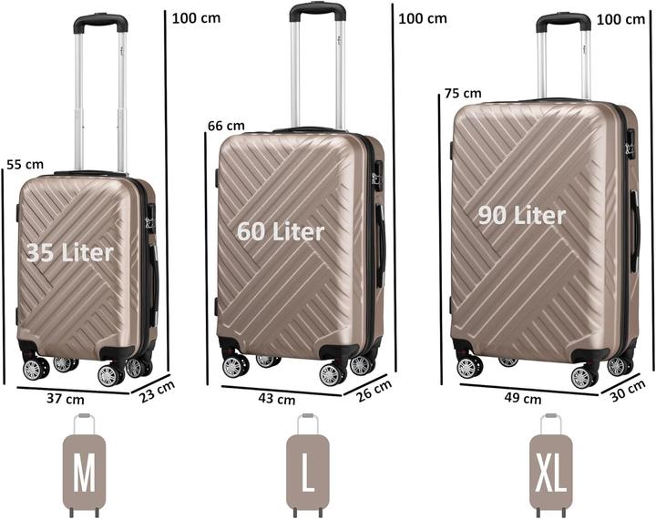 Immagine prodotto Zelsius 3-teiliges Hartschalenkoffer-Set (Bagaglio a mano (fino a 50 litri))