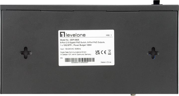 Immagine prodotto LevelOne Switch 9x GE GEP-0925 2.5GbE 108W 8xPoE+ sw (8 Porti)