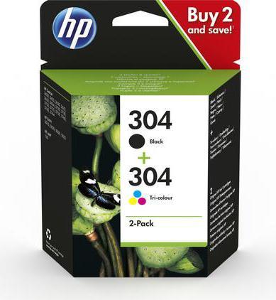 Productafbeelding HP 304 2-pack zwart/driekleuren originele inktpatronen