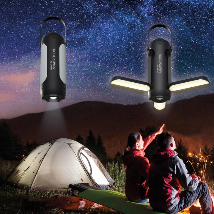 Produktbild RealPower LED outdoor Light 190,solar,schwarz,6.000mAh