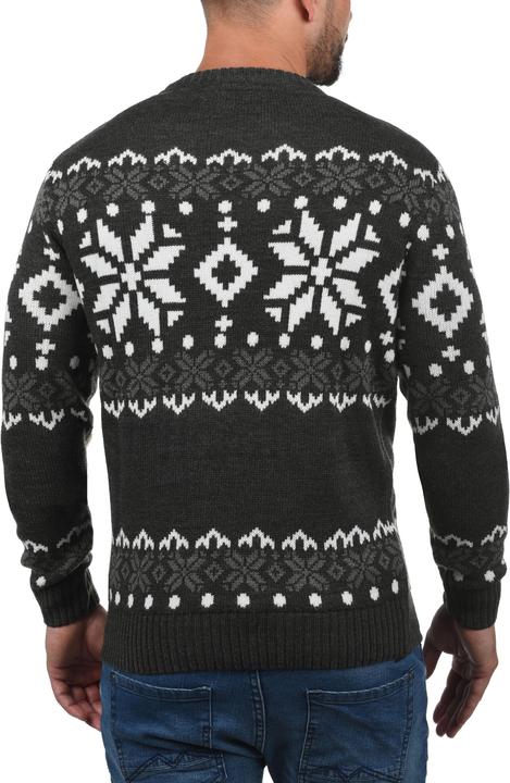 Image du produit Solid Norwig Pull En Grosse Maille Pull-Over Tricot Pour Homme Avec Encolure Rond (L)