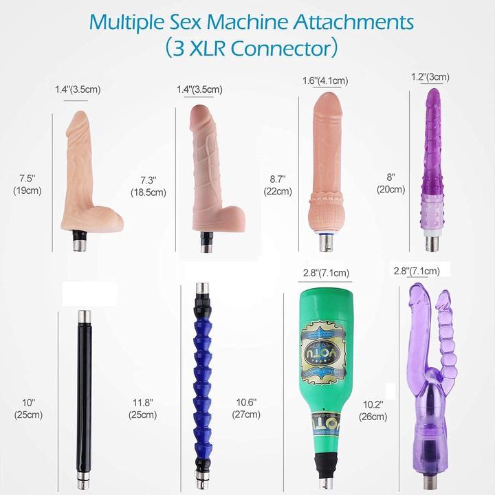 Actual product image Auxfun Sex Machine with 8 Sex Toys