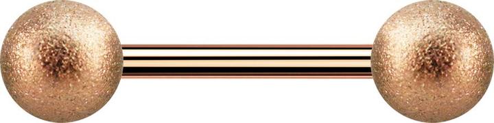 Star Piercing Barbell rosegold mit zwei Kugeln gesprenkelt (ohne Messing, Chirurgenstahl 316L)