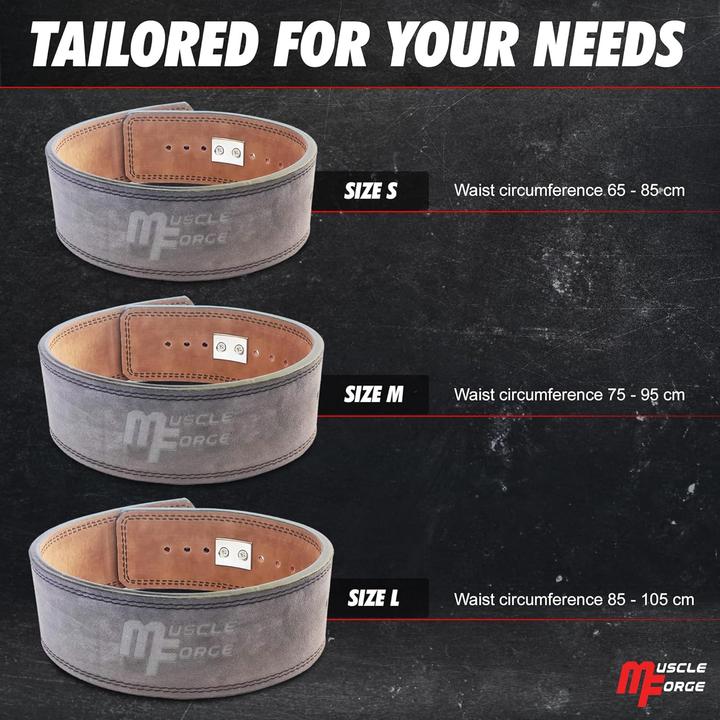 Actual product image Muscle Forge Powerlifting-Gürtel mit Stahlschnalle